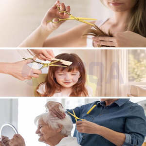 Ciseaux professionnels en acier inoxydable de 6,5 pouces pour la coupe de cheveux, avec étui de rangement en cuir PU, pour salon et barbier - Product Image 5