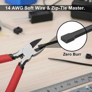 Mini Stainless Steel Jewelry <b>Pliers</b> <b>Set</b> 5 Inch Needle Nose <b>Pliers</b> 14AWG Flush Wire Cutter Zip Tie Sprue Nippers 2Pc Kit - Product Image 2