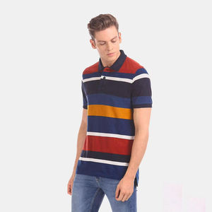 Polo pour homme en coton pur à manches courtes, design thermique, logo personnalisé, couleur unie, style actuel, décontracté - Product Image 3