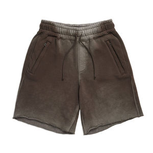OEM Service Sun Faded Summer Cotton Drawstring Vintage Men Raw Edge Oxford Fabric <b>Knee</b>-Length Eco-Friendly Waterproof Shorts - Product Image 1