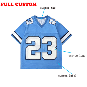 Camiseta Deportiva Corta de Malla Personalizada para Mujer, Cuello en V, Estilo Urbano, Camiseta de Fútbol, Venta al Por Mayor, OEM, EE. UU. - Product Image 6