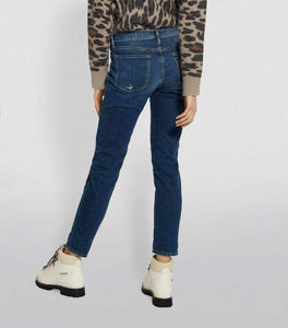 Jean slim déchiré taille mi-haute pour femme, coupe droite, 100 % coton, écologique, style décontracté et tendance, taille personnalisée - Product Image 3