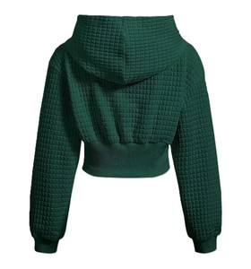 Élégante veste blanche à capuche pour femme, coupe ajustée, manches courtes, respirante, séchage rapide, avec détails lacés, lavable en machine, mélange de polyester - Product Image 2