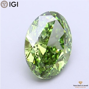 Diamant de laboratoire CVD de 3,00 carats, de forme ovale, de couleur vert vif fantaisie, de clarté VVS2, avec certificat IGI, idéal pour les bagues - Product Image 5