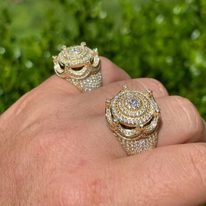 Elegant Design Stylish Iced Cluster Sterling Silver Hip Hop <b>Diamond</b> <b>Ring</b> Moissanite for Couple Multiple Layer Sparkling Stone - Product Image 1