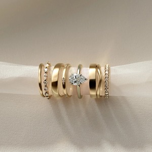 แหวนเพชรทรงลูกแพร์ ทองคำแท้ 14k แหวนหมั้นเพชรประดับเพชรแบบ Halo และ Pave Band รับรองโดย IGI สไตล์ทันสมัย - Product Image 3
