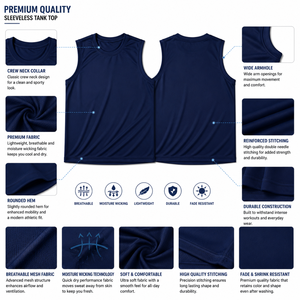 เสื้อกล้ามผู้ชายแบบสั่งทำ OEM ODM แบรนด์ส่วนตัว สำหรับออกกำลังกาย วิ่ง เทรนนิ่ง เสื้อกีฬา ผู้ผลิต โรงงาน ผู้จัดจำหน่าย - Product Image 6