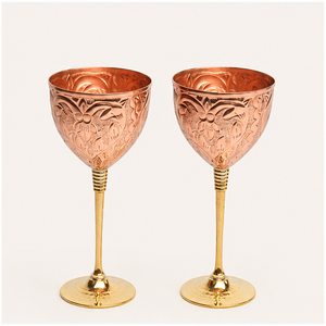 Juego de Copas de Vino de Cobre de Diseño Antiguo con Elegante Tallo de Latón, Copa de Metal Ecológica Premium para Cócteles y Champán - Product Image 5