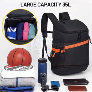 High Volume Storage Solution Basketball <b>Backpack</b> With Specialized Compartments For Complete Athlete Kits - Product Image 4