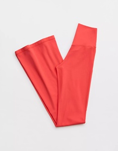 Pantalon de sport tricoté respirant à taille haute, évasé, effet ventre plat, écologique, avec logo à la taille, pour le yoga et l'entraînement - Product Image 1