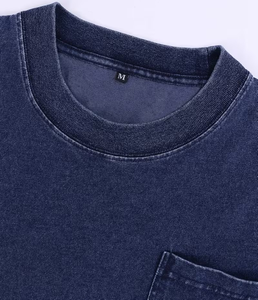 Nueva llegada, camisetas de mezclilla de punto 100% algodón de secado rápido con bolsillo en el pecho, camiseta lisa personalizada, perfecta para verano y primavera, Bangladesh. - Product Image 3