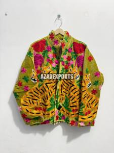 Hand Embroidered Vintage Breathable <b>Velvet</b> Safari <b>Jacket</b> <b>Women's</b> Wear Turn-down Collar Full Sleeve Solid Pattern Sheep Skin - Product Image 4