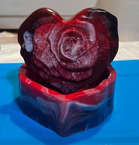 Boîte à bijoux en résine artisanale de luxe, décorative, à fleurs, pour ranger les bibelots, petite boîte cadeau personnalisée en résine - Product Image 2