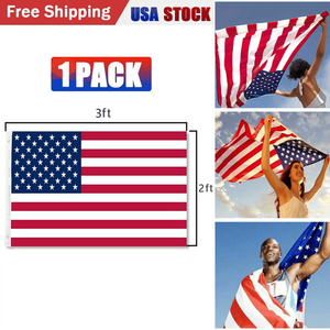 Bandiera Americana 2X3FT (60x90cm) # Stampato #   Nylon # Nazionale #   Bandiera con occhielli in ottone # Decorazioni per il Cortile # # Decorazioni per Feste # " - Product Image 2