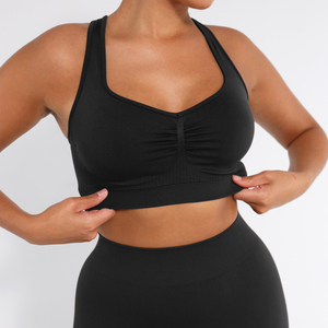 Yoga Wear Sports Fitness <b>Bra</b> Front Adjusted Straps Style Breathable Wireless Support High <b>Stretch</b> Activewear Crop - Product Image 6