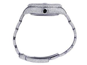 BOJ R.O.L.E.X.035 Montre Homme de Luxe à Quartz Analogique en Acier, Blanche, Entièrement Sertie de Moissanite, 41MM, Résistante à l'Eau 3BAR, Style Hip Hop - Product Image 5