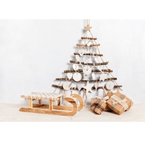 Décoration de Noël en bois en gros, renne rustique à suspendre, globe à neige, ornement pour fête de fin d'année, étiquette cadeau, logo personnalisé pour arbre - Product Image 3