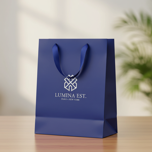 Handmade Recyclable Eco-Friendly <b>White</b> <b>Paper</b> Bags with Die Cut Handles for Luxury Promotion & Gift Packaging - Product Image 2