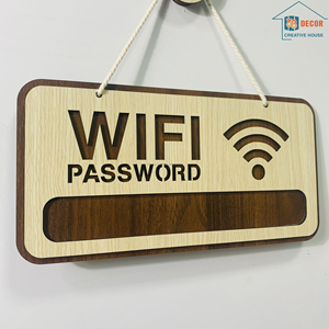 ป้ายไม้แขวนผนังสไตล์เรียบง่ายแบบชนบท สำหรับแสดงรหัสผ่าน WiFi  ตกแต่งผนังบ้าน ร้านกาแฟ สำนักงาน - Product Image 6