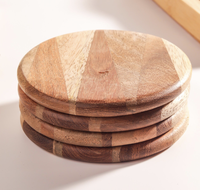 Sous-verres ronds classiques en bois écologiques isolants pour la chaleur, tapis de cuisine, tapis de table à manger en provenance d'Inde