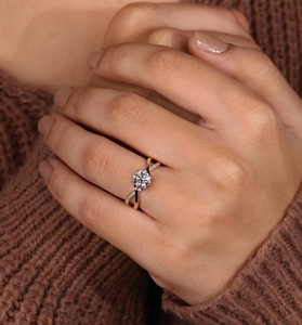 Anillo de Compromiso con Diamante Cultivado en Laboratorio, Certificado IGI, 1.10CT, VBSR-80, Color E, Claridad VVS2, Corte Redondo, Solitario Trenzado - Product Image 5