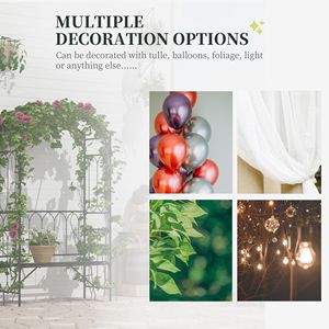 Arco da Giardino in Metallo 50 cm L x 203 cm H con Panchina Relax e Decorazioni Intagliate per 2 Persone, Ideale per Matrimoni ed Eventi - Product Image 5