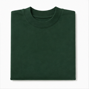 T-shirt Homme Surdimensionné à Manches Courtes en Tissu Structuré Vert Forêt Lourd Personnalisé MTS-OVR-0016 - Product Image 5