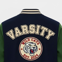 Nouvelle conception Veste de baseball en chenille brodée pour homme, respirante, coupe-vent, avec logo et couleur personnalisés, vente en gros