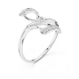 Anillo de Diamante Redondo Cultivado en Laboratorio en Oro Blanco de 14K para Mujer |   Ropa de Compromiso |   Diamante Cultivado Nuevo - Product Image 3