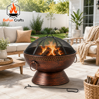 Brasero extérieur en acier de 30 pouces avec poignées et écran anti-étincelles pour patio et jardin, fabrication OEM ODM directe usine