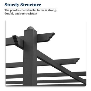 Gazebo in Ferro Battuto a 5 Travi con Telo Ombreggiante Regolabile in Poliestere Grigio Scuro 395*300*245cm - Categoria Prodotto: Tettoia e Pergola - Product Image 6