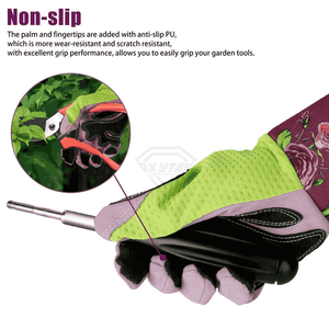 Custom Floral Rose Pattern <b>Long</b> Cuff Gardening <b>Gloves</b> Breathable Protective Work <b>Gloves</b> For Women Yard Garden OEM ODM - Product Image 5