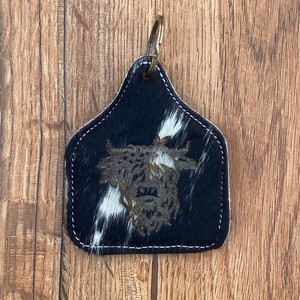 พวงกุญแจแกะสลักเลเซอร์หนังวัวแบบออกแบบได้ตามต้องการพวงกุญแจหนังแท้สุดหรูของขวัญส่งเสริมการขาย - Product Image 3