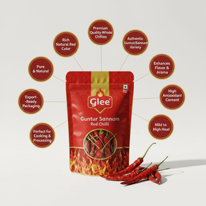 Glee Impex Chiles Rojos Secos Guntur Teja Sannam con Tallo, Chiles Enteros Secados al Sol de Primera Calidad, 50g, Color y Aroma Intensos, 100% Naturales - Product Image 3