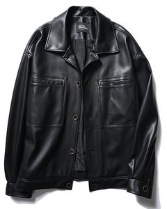 Veste bomber en cuir de chèvre personnalisée à la mode, avec logo sur le devant, en cuir véritable pour homme, fabrication OEM - Product Image 5