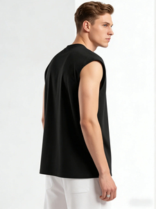 Chaleco Deportivo Informal de Algodón Puro para Hombre, Estilo Cómodo para Verano, Personalizable con Logotipo - Product Image 3