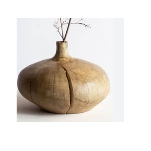 Décoration de table en bois de manguier sculpté à la main pour salon, bureau, cadeaux et vente en gros, vase à fleurs en bois écologique - Product Image 1