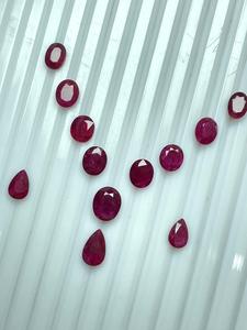 พลอยทับทิมธรรมชาติทรงรูปไข่/ทรงลูกแพร์ ไม่ผ่านการอบความร้อน ไม่ผ่านการบำบัด สำหรับชุดเครื่องประดับสร้อยคอ - Product Image 6