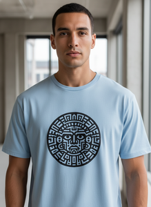 Camiseta de Jersey Casual para Hombre, Cuello Redondo, Manga Corta, Corte Regular, Color Azul Claro, 60% Algodón/40% Poliéster, Transpirable, Estampada, 180 Gramos - Product Image 4