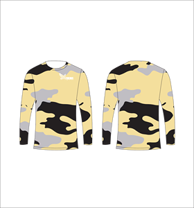 T-shirt à manches longues personnalisé avec motif noir et gris, respirant, pour l'entraînement sportif et le fitness - Product Image 1