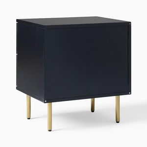 Lisbon <b>Bedside</b>, Multipurpose for Living and Bed Room, Black Matt Finish with Natural Cane - Product Image 3