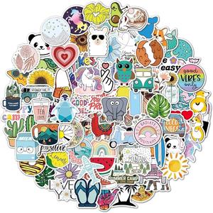 Ks Printing High Quality 100pcs PVC Die Cut-048 Cartoon Sticker | Waterproof Anti UV Eco Friendly <b>Self</b> <b>Adhesive</b> UV Decorative - Product Image 4