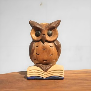 Figura de Búho Art Deco Hecha a Mano en Madera de Mango - Moradabad - Product Image 2