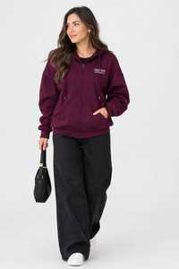 ONETEN APPARELS Women's Navy Blue <b>Cropped</b> Hoodie Wide Leg <b>Joggers</b> Set Full Sleeve Print Streetwear Tracksuit Loose Fit 2 1 100% - Product Image 1