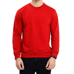 Sudadera de Cuello Redondo para Hombre, Color Sólido, Corte Regular, Tejido de Algodón, Informal, para Otoño - Product Image 5