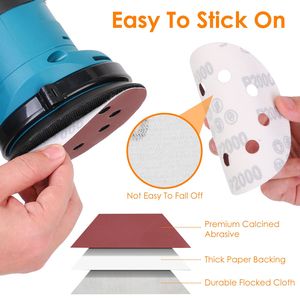 Confezione da 120 Dischi Abrasivi Rotondi da 5 Pollici con 8 Fori, Grana 2000, per Levigatrice Roto-Orbitale, Dischi Abrasivi di Alta Qualità - Product Image 2