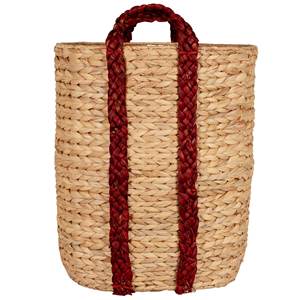 Cesto de lavandería de jacinto de agua tejido a mano con asa, cesto de ropa de mimbre, contenedor de almacenamiento para baño, dormitorio, organizador del hogar - Product Image 5