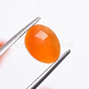 Natural Carnelian <b>Rose</b> Cut Faceted Oval Flat Back Loose Gemstone 8x14mm For Jewelry Making Pendant Charms Custom Jewelry Design - Product Image 5