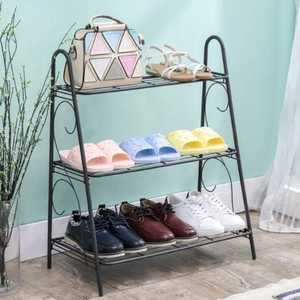 Three Tier Metal Shoe Rack Storage Organizer with Handbag <b>Shelf</b> Space Saving Shoe Stand for Entryway Bedroom Living Room - Product Image 1