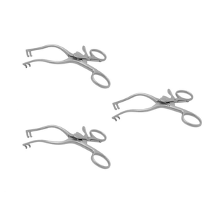 Quality 3 Pcs Mollison S/R Retractor Child 13cm 2x2 sharp prongs Curved Neuro & Plastic surgery German Steel Surgical <b>Instrument</b> - Product Image 1